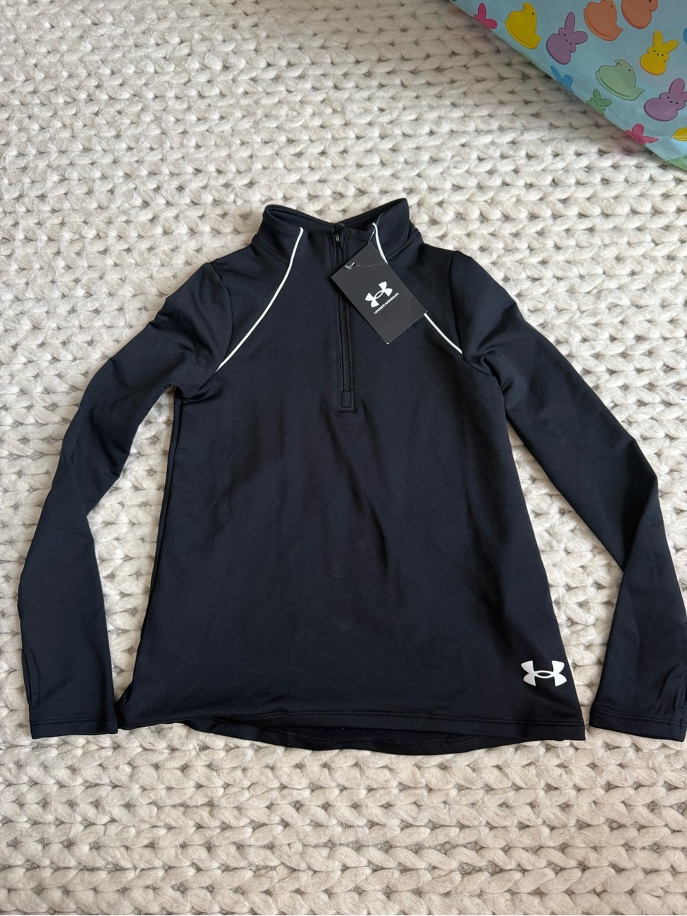 Under Armour ColdGear Youth Girls Black 1/4 Zip Pullover YXS NWT